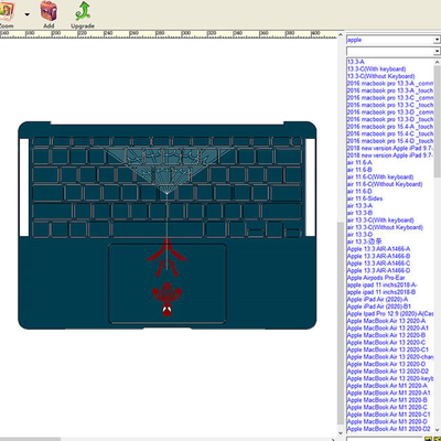 Op maat gemaakte laptop skin screenprotector machine met software voor het ontwerpen van stickers