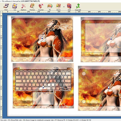 Op maat gemaakte laptop skin screenprotector machine met software voor het ontwerpen van stickers